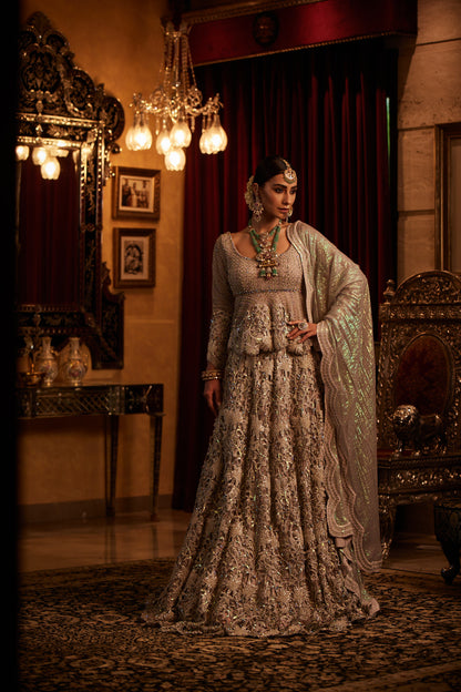 Silver Lace Bridal Lehenga
