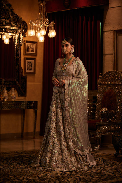 Silver Lace Bridal Lehenga