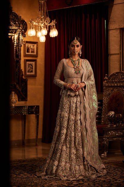 Silver Lace Bridal Lehenga