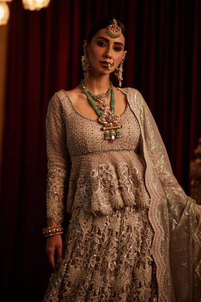 Silver Lace Bridal Lehenga