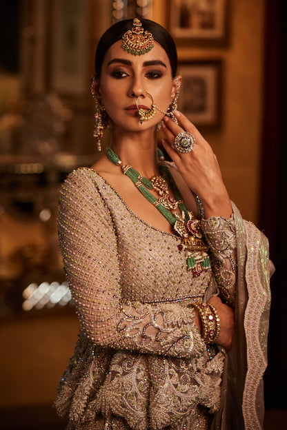 Silver Lace Bridal Lehenga