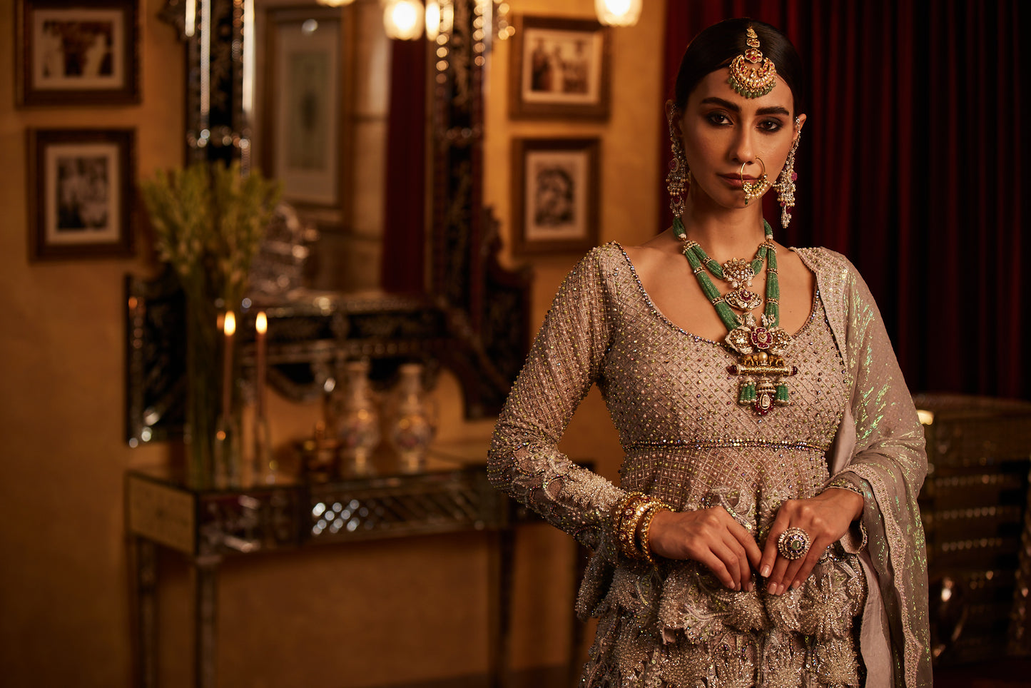 Silver Lace Bridal Lehenga