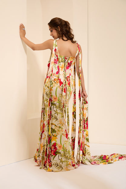 Ivory Blossom Corset with Skirt & Stole