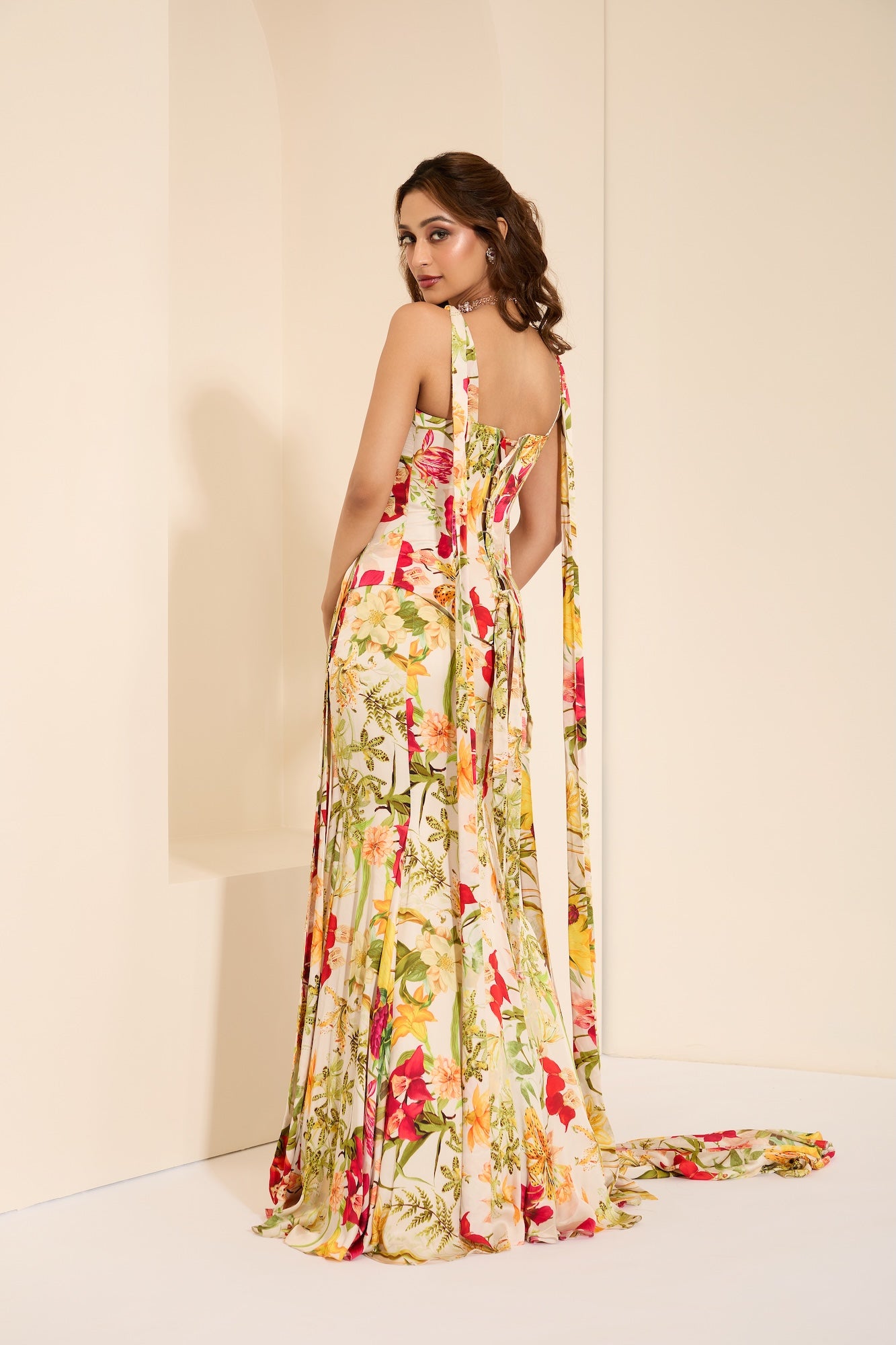 Ivory Blossom Corset with Skirt & Stole