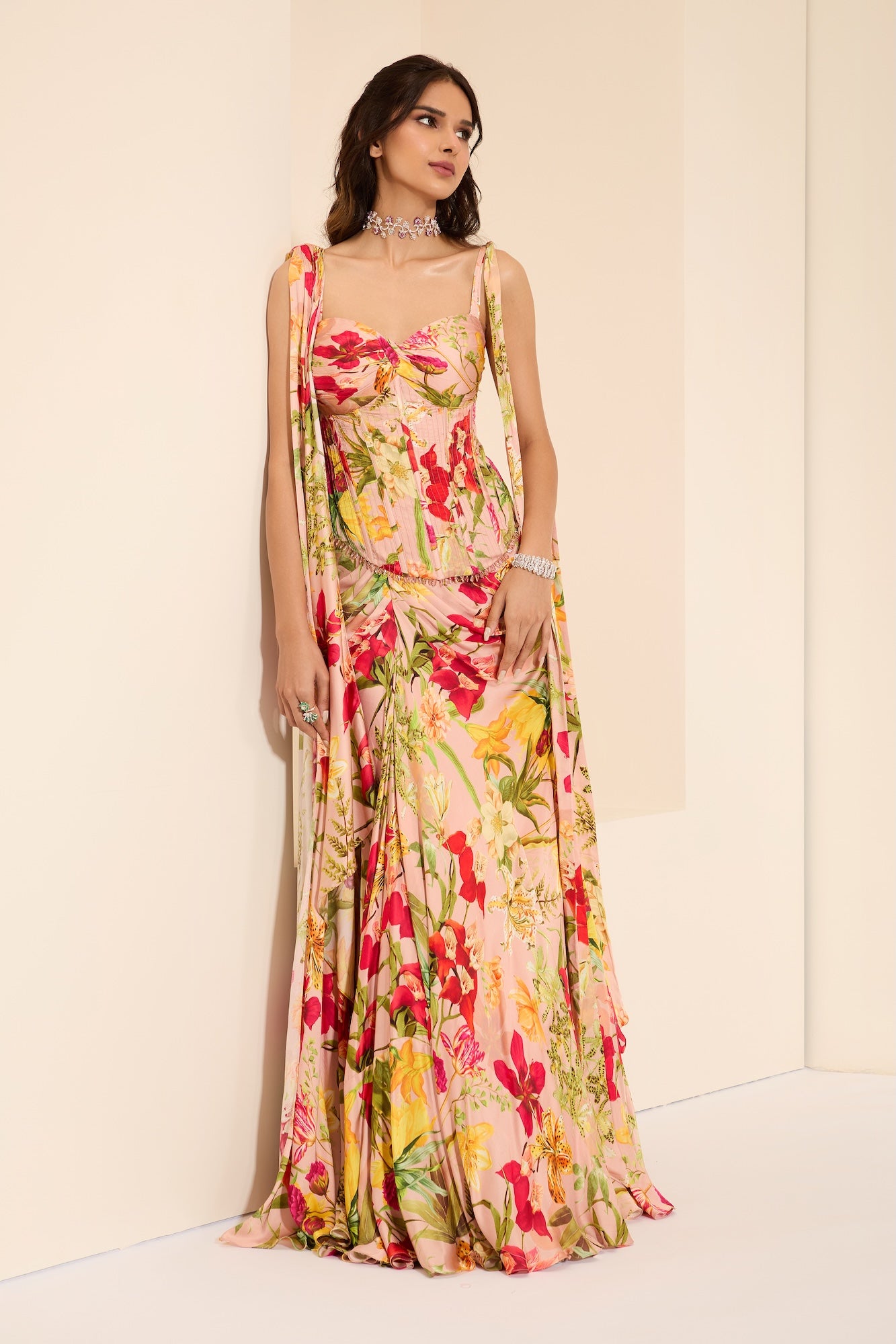 Rosy Fantasy Corset & Drape