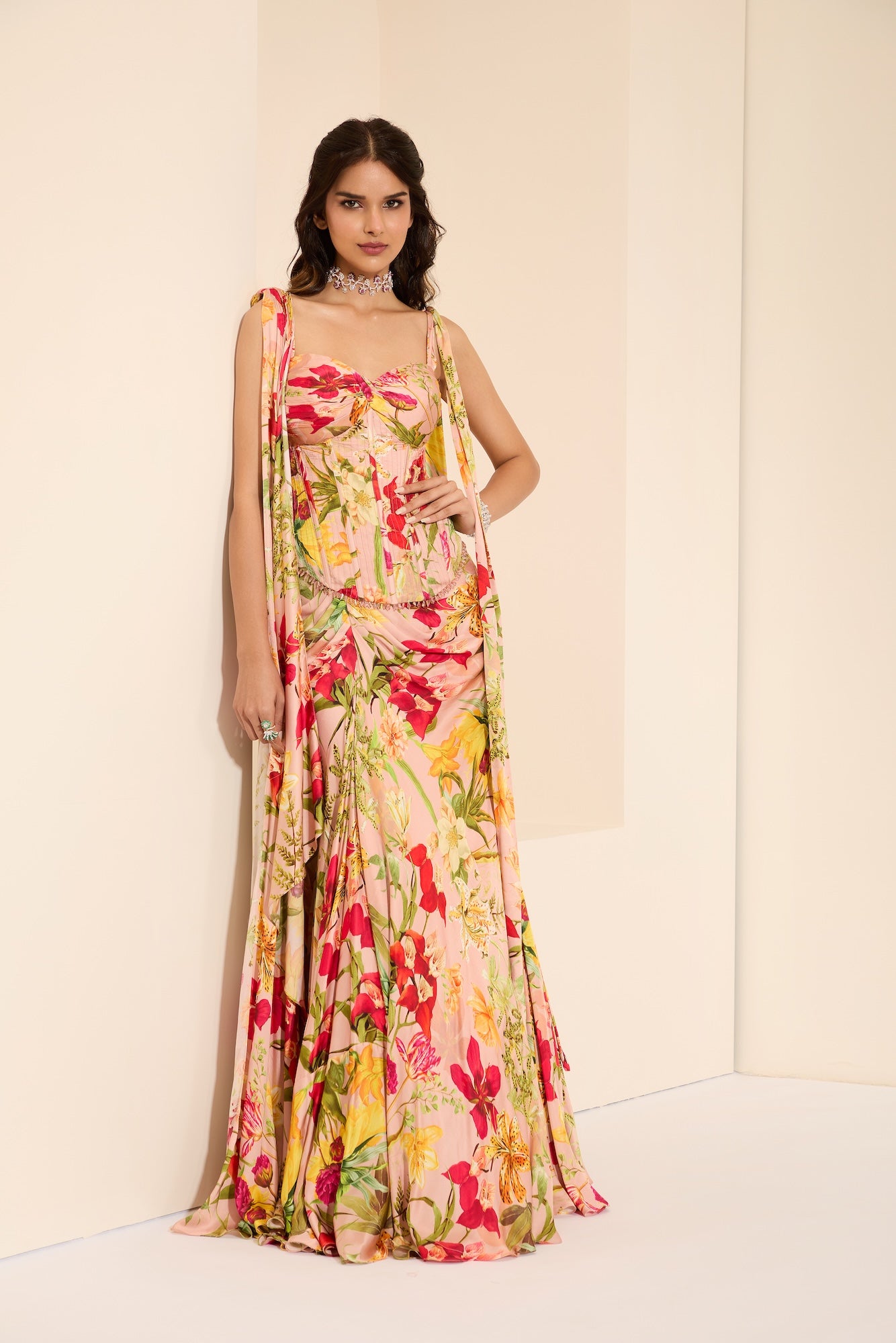 Rosy Fantasy Corset & Drape