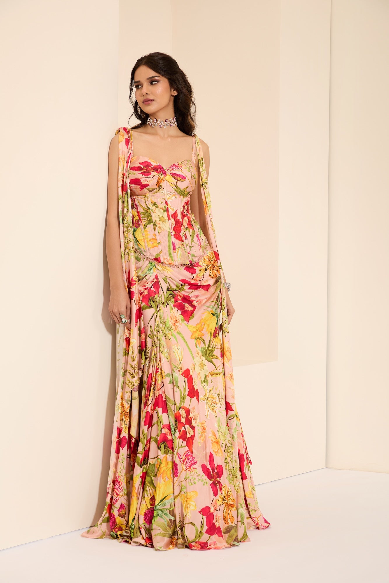 Rosy Fantasy Corset & Drape
