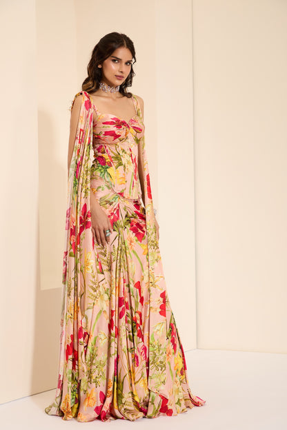 Rosy Fantasy Corset & Drape