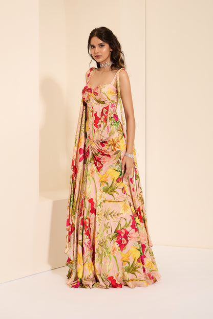 Rosy Fantasy Corset & Drape