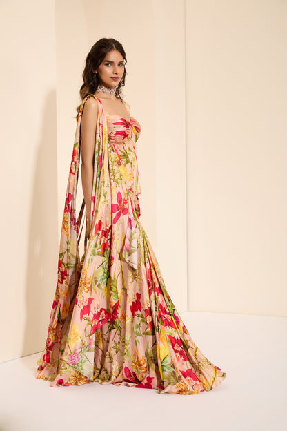 Rosy Fantasy Corset & Drape