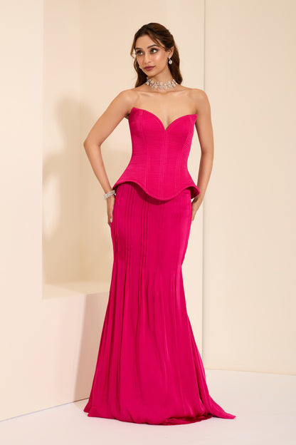 Fuchsia Flames Corset & Drape
