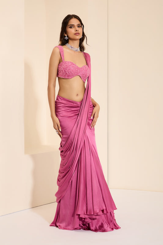 Satin Rose Bustier & Drape