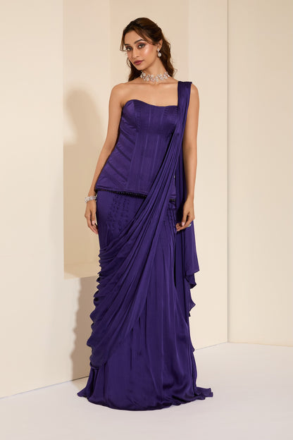 Midnight Plum Corset & Drape