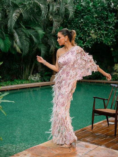 The One Shoulder Hand Embroidered Kaftan