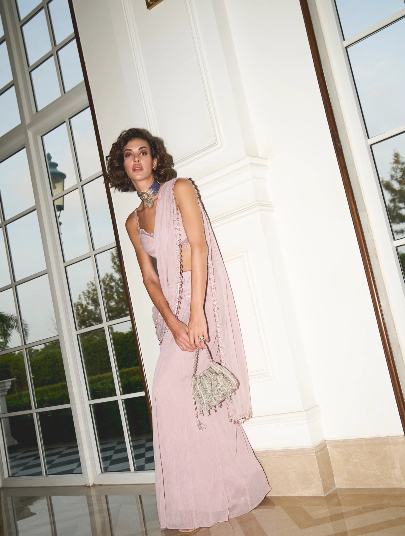 LILAC DOUBLE PALLA SAREE
