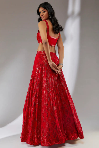GEORGETTE EMBROIDERY LEHANGA SET
