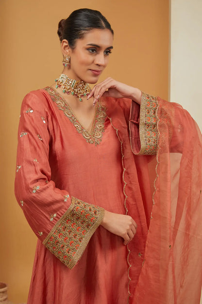 Rust Kurta set