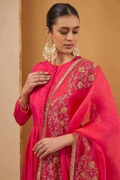 FUSCIA ANARKALI SET