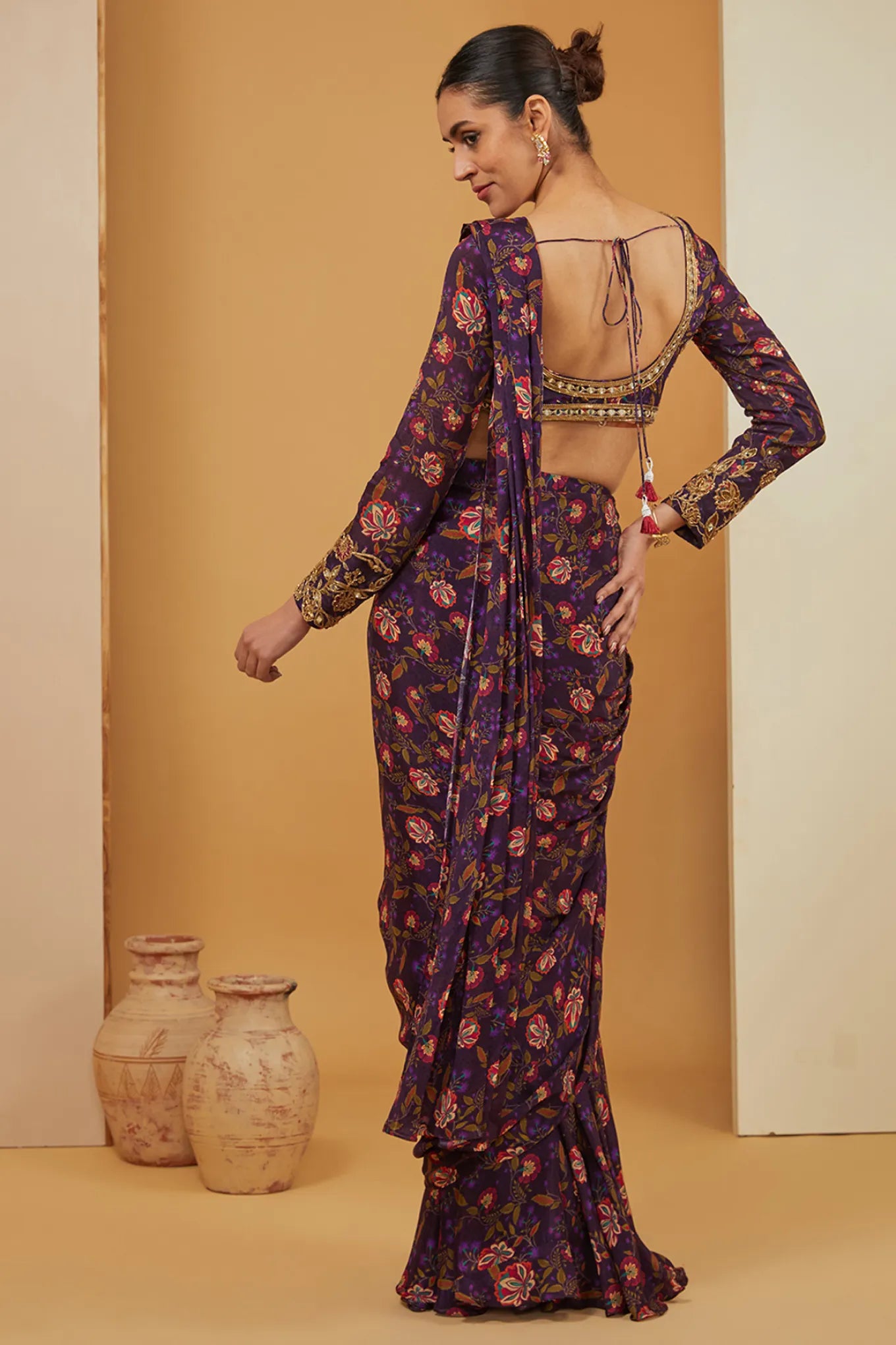 PRE DRAPED SAREE SET