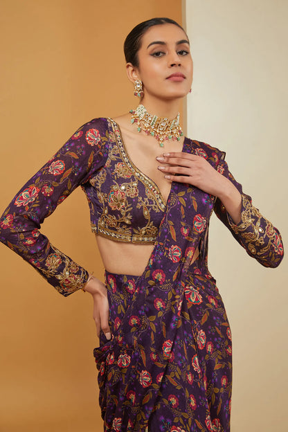 PRE DRAPED SAREE SET