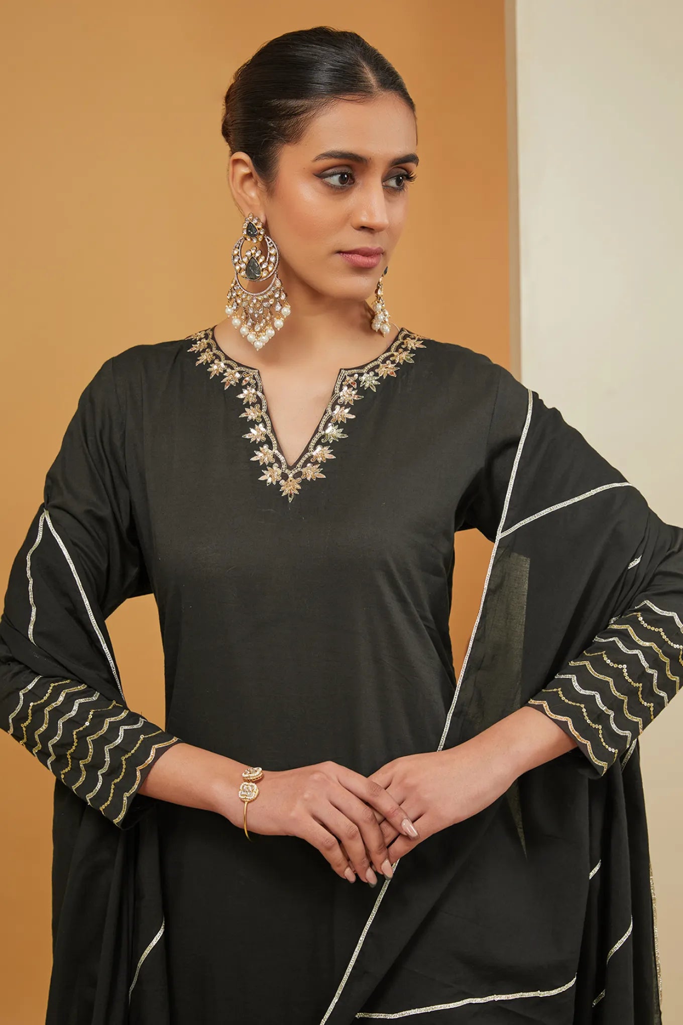 BLACK SHARARA SET
