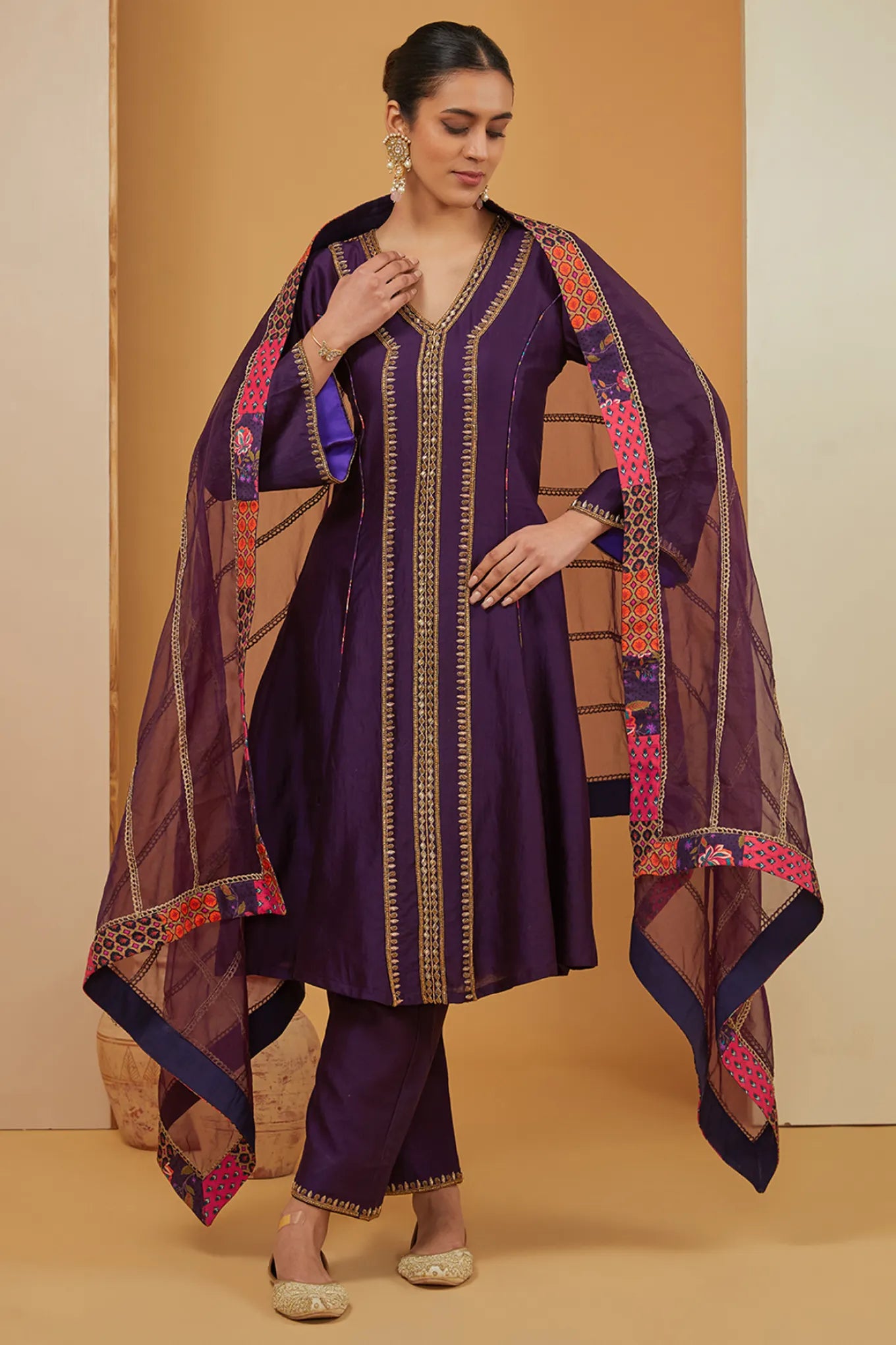 PURPLE KURTA SET