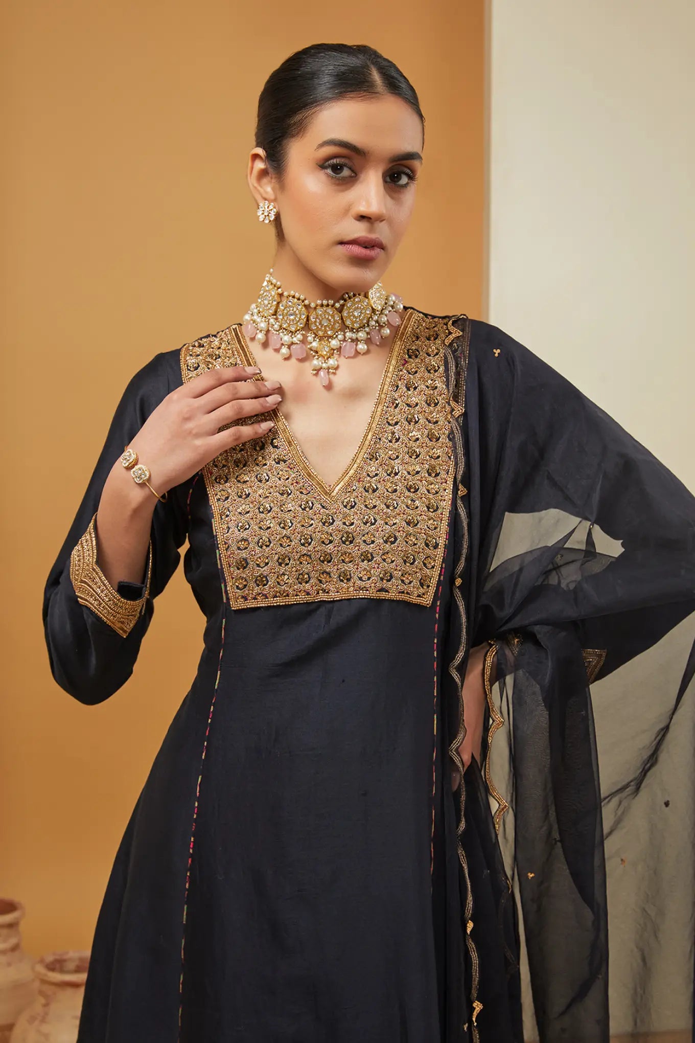 BLACK KURTA SET
