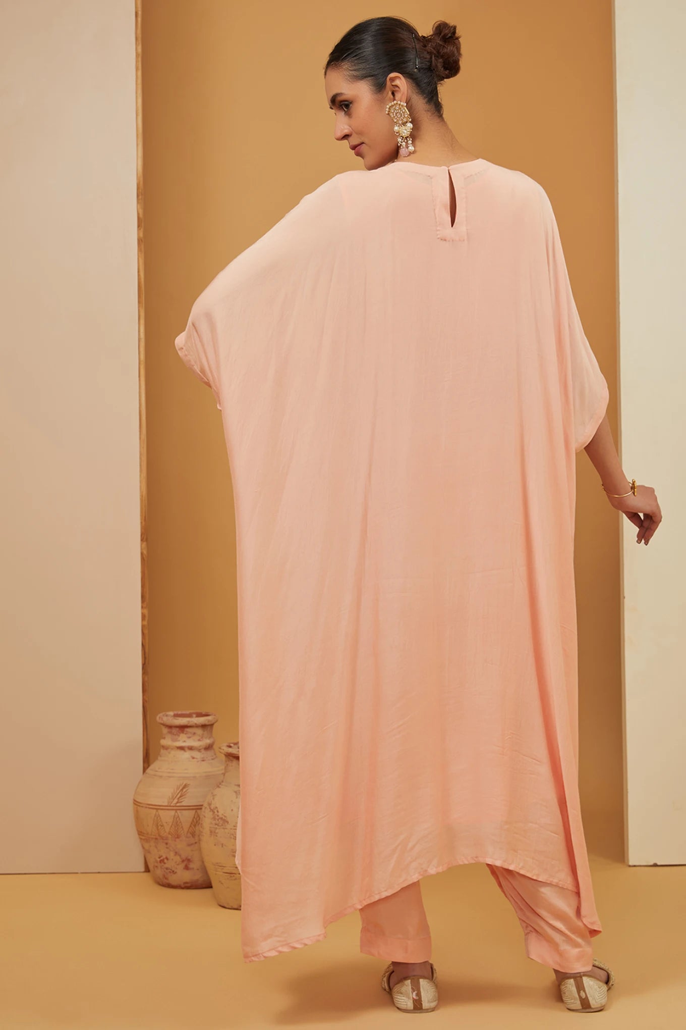 PEACH KAFTAN KURTA SET