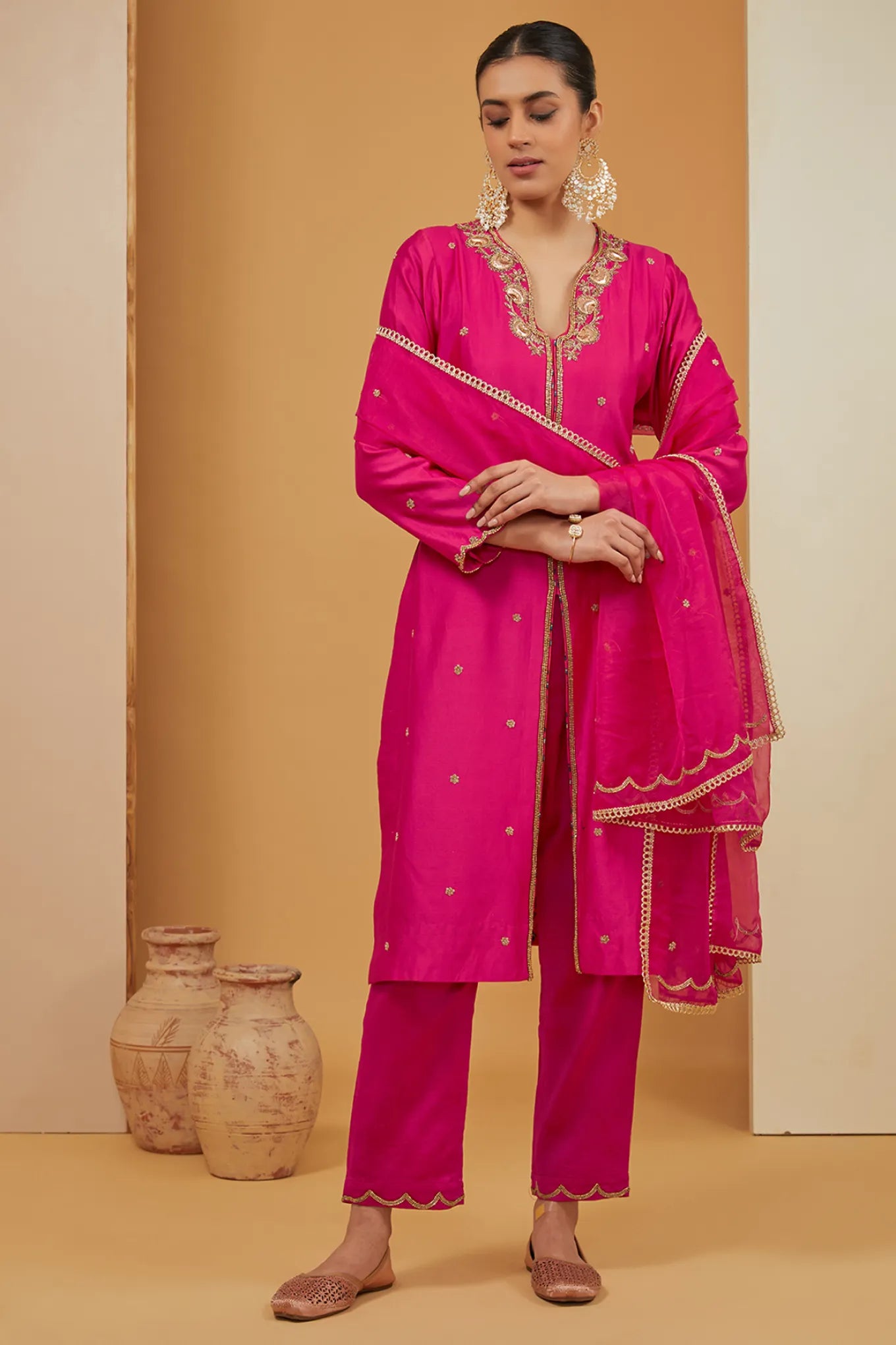 FUSCIA KURTA SET