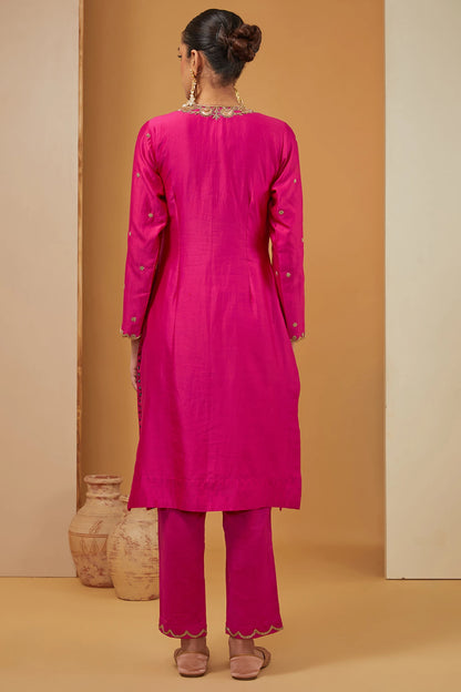 FUSCIA KURTA SET