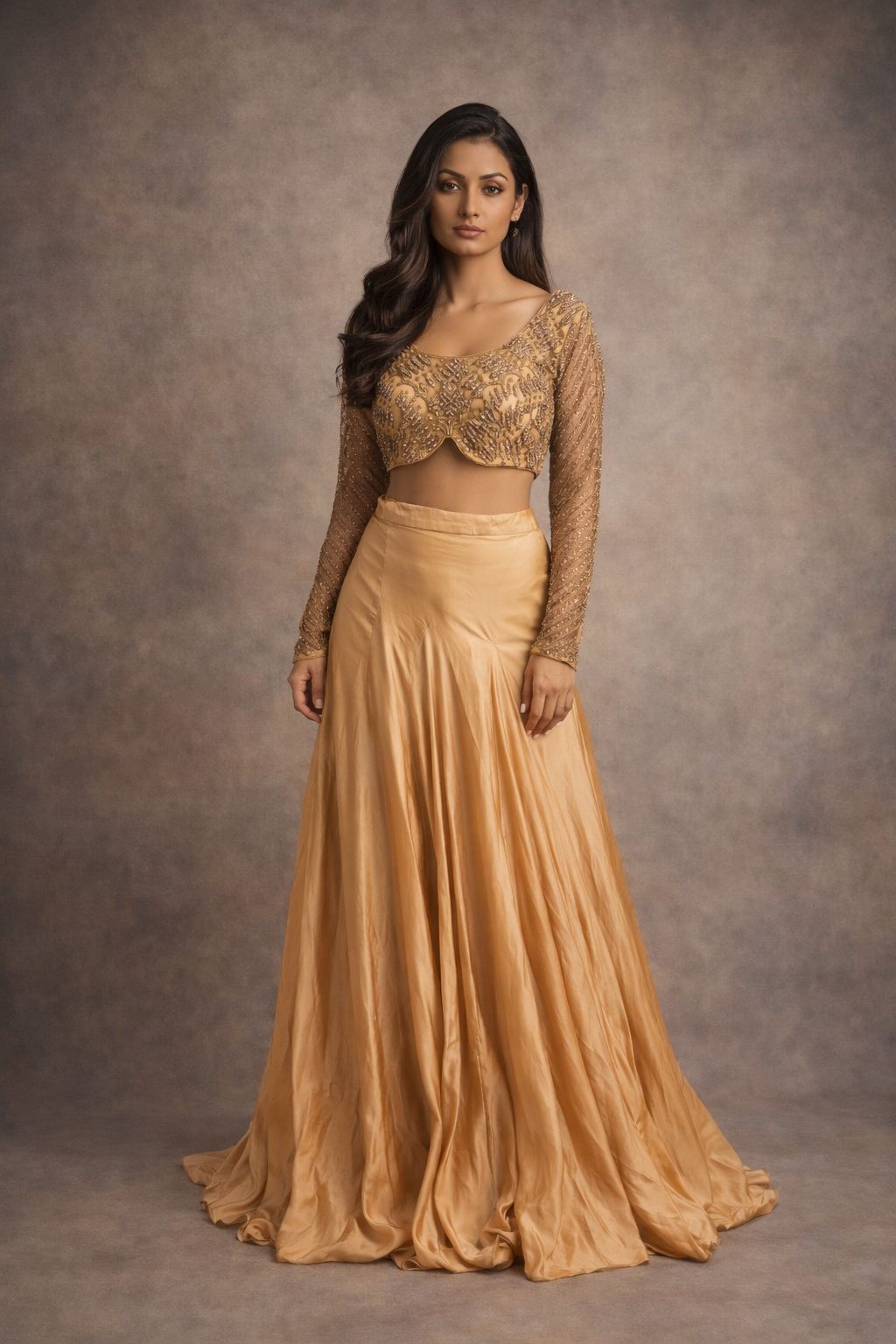 Skirt and top embroidered outfit