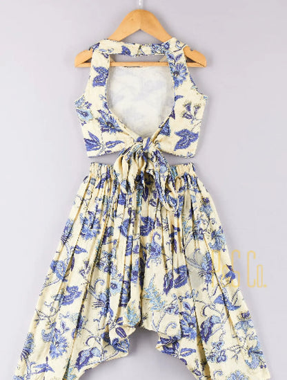 Printed Halter neck Top with Harem Pants