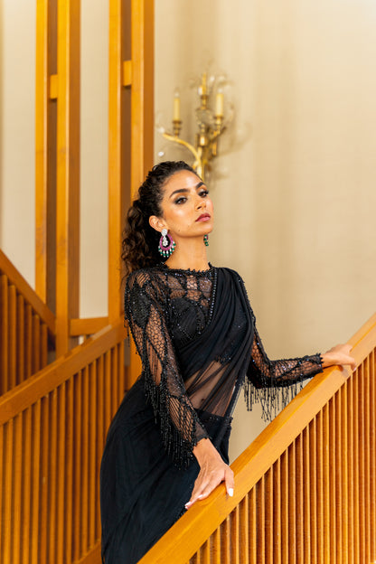 Black Georgette Saree