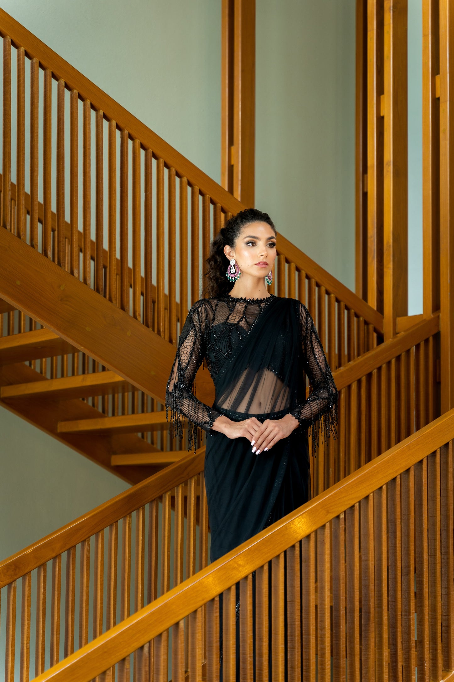 Black Georgette Saree