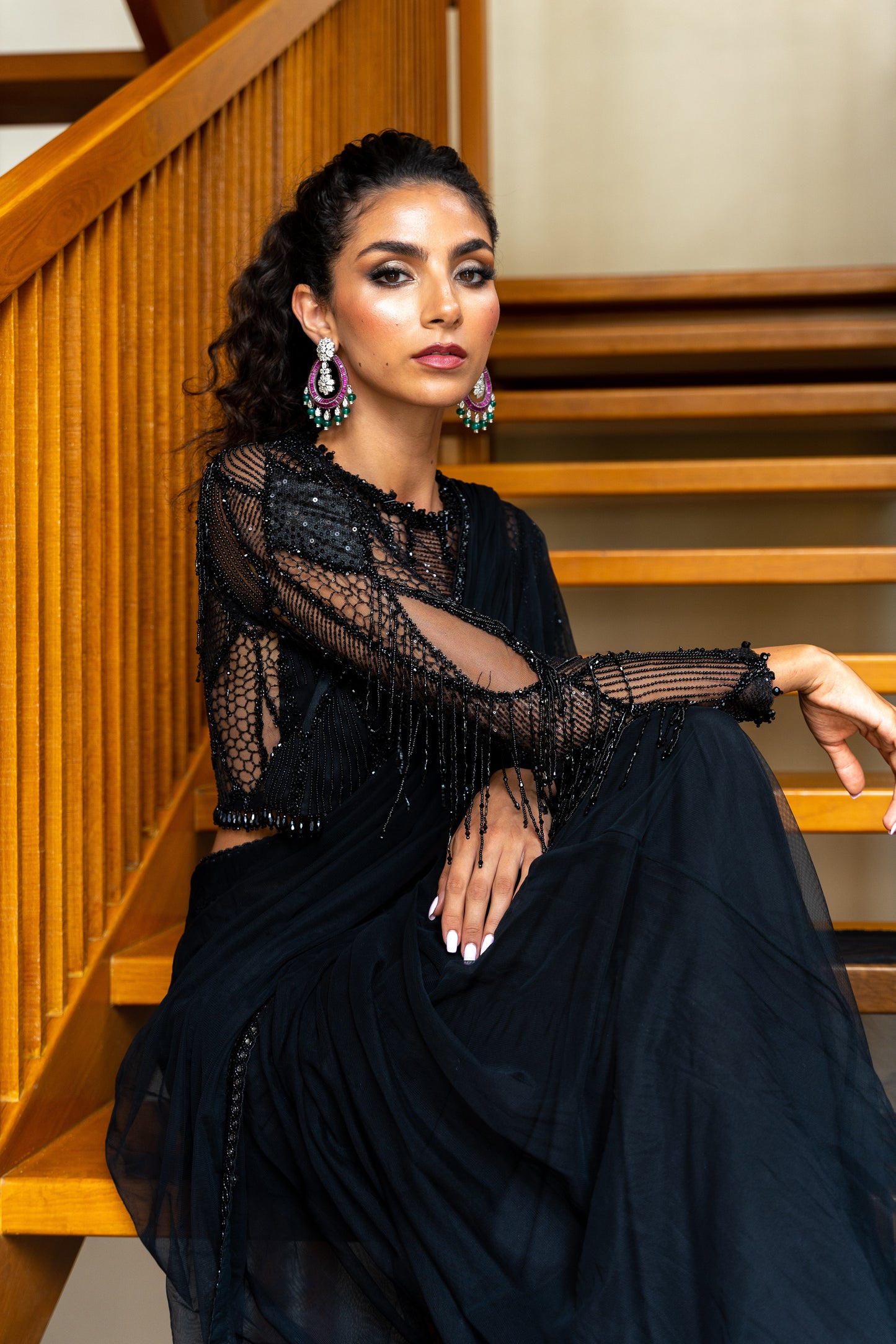 Black Georgette Saree