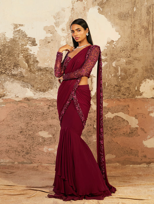 PLUM PURPLE SAREE