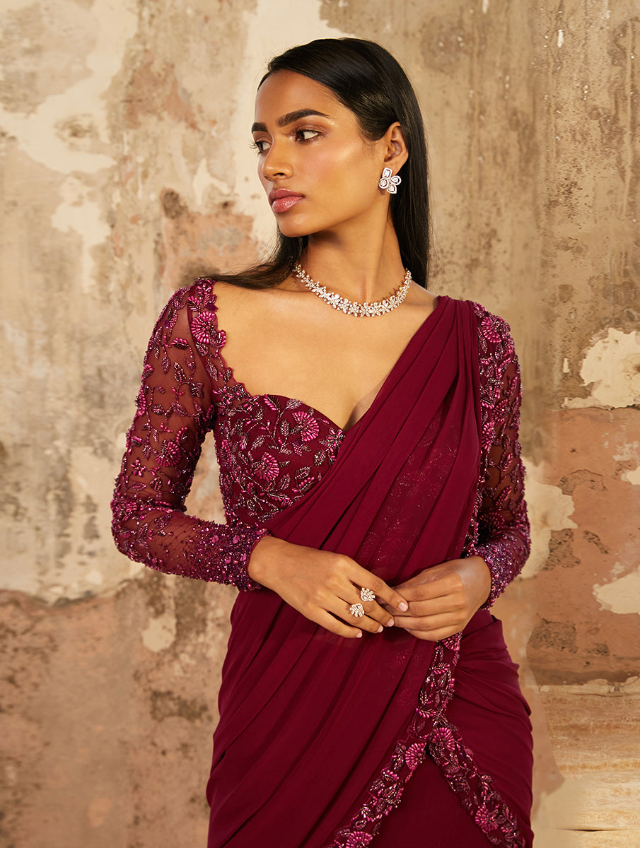 PLUM PURPLE SAREE