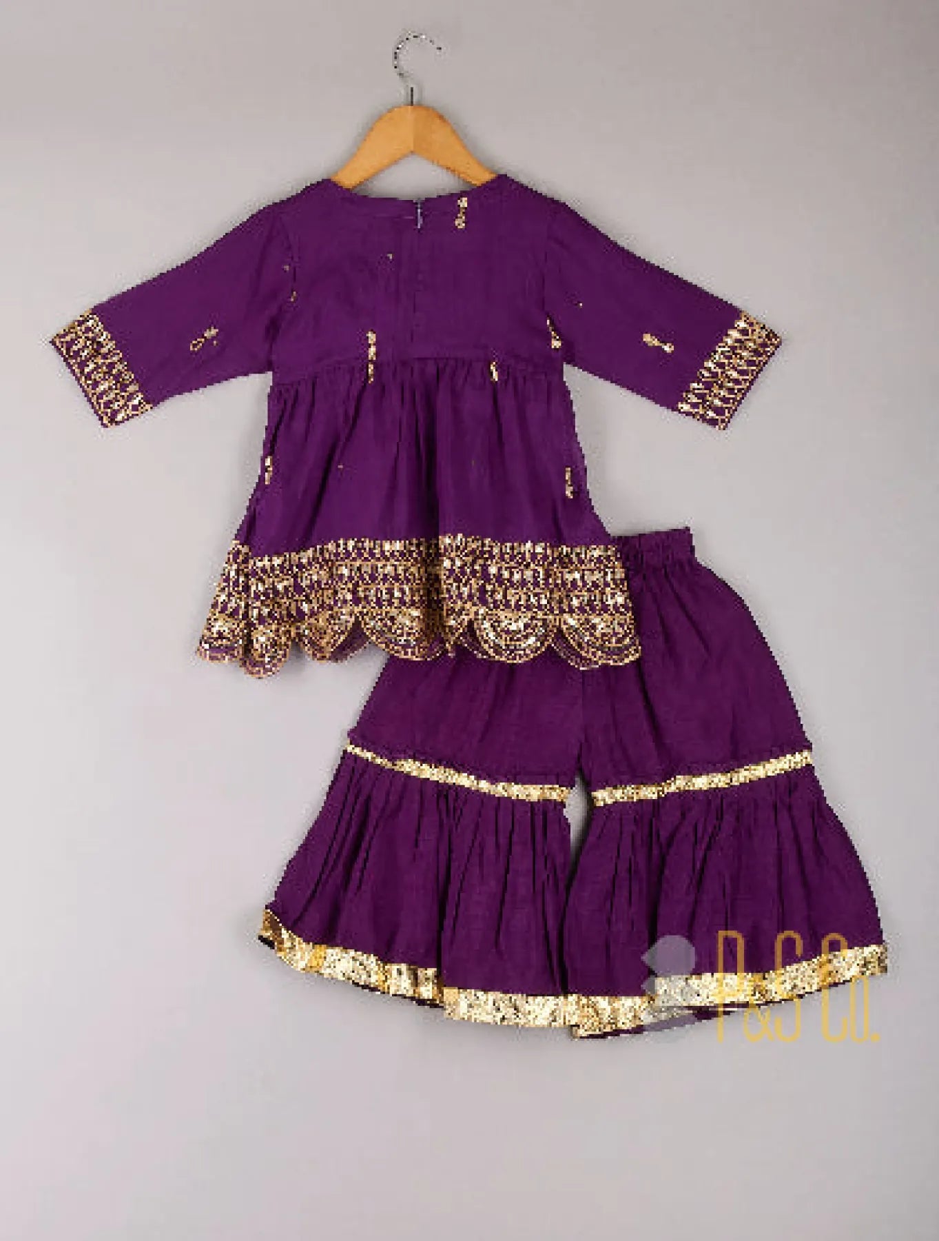 Zari & Gota Embroidered Top And Sharara