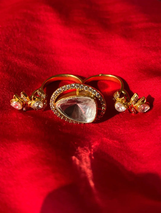 TANISHA Oval Moissanite Big SP Stone Polki RIng