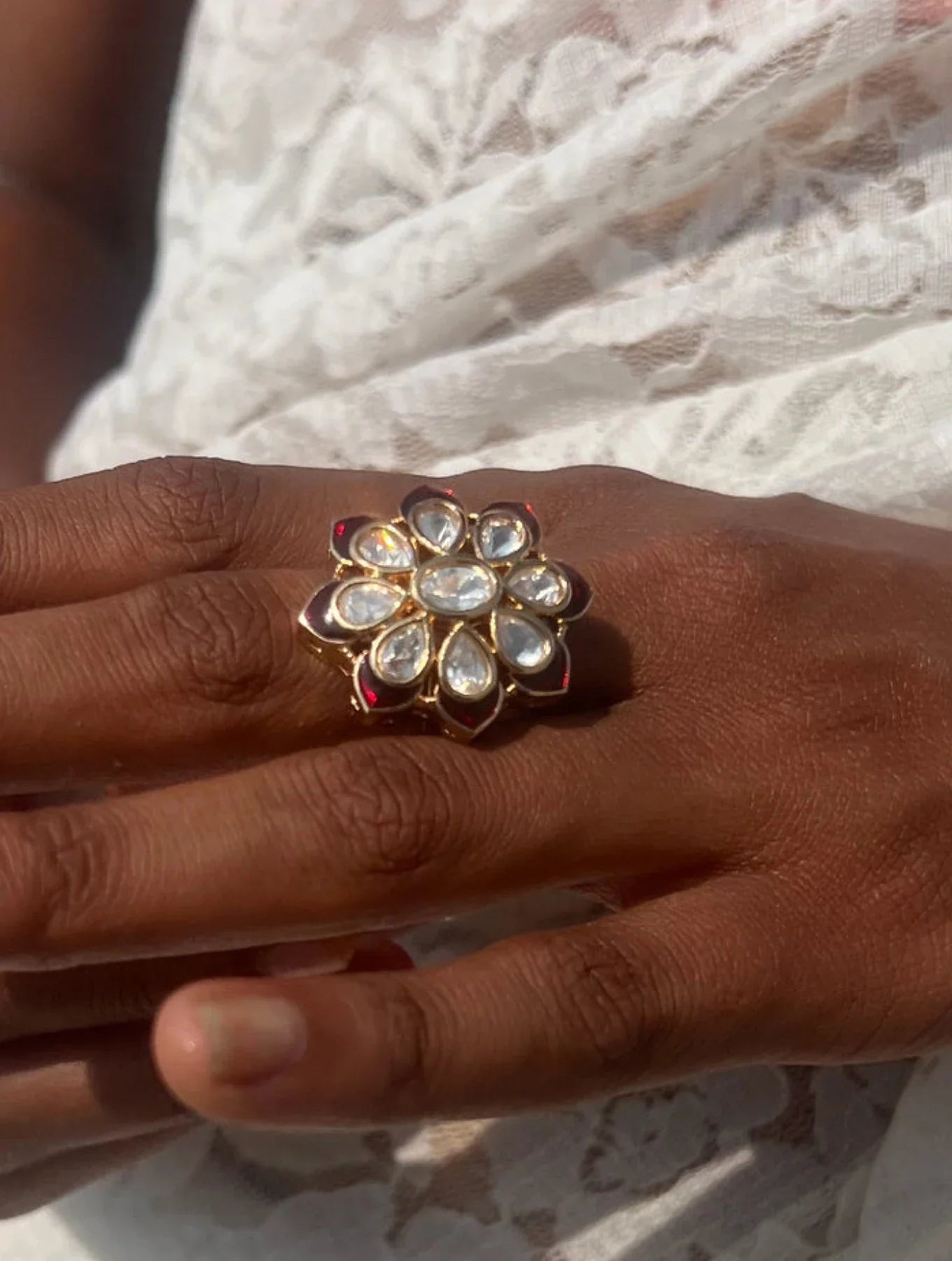 KHUSHI FLORA POLKI RING