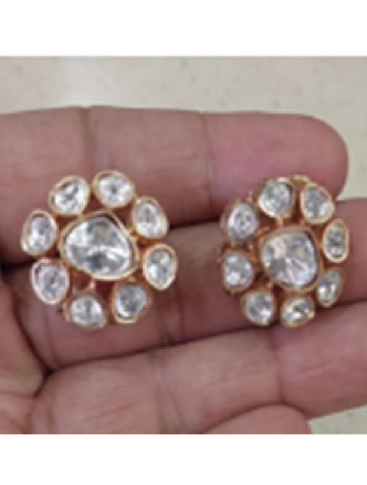 MAHIKA EIGHT PETAL POLKI STUDS