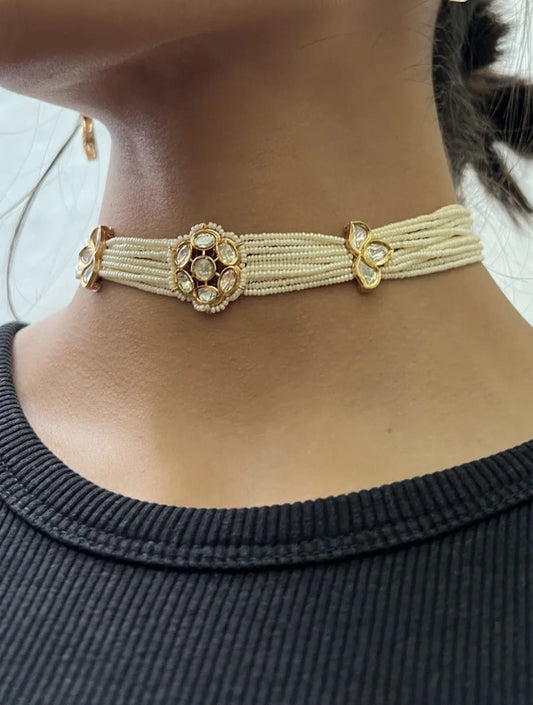 LEELA ROUND JADAU MOTI CHOKER NECKPIECE