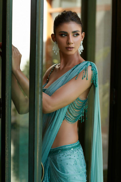 Mint Green Saree