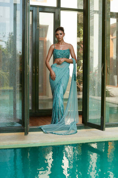Mint Green Saree