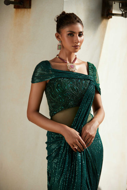Emerald Green Saree